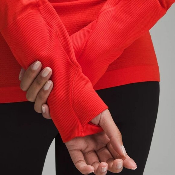 Swiftly Tech Long-Sleeve Shirt 2.0 Hip Length Hot Heat - Picture 6 of 13